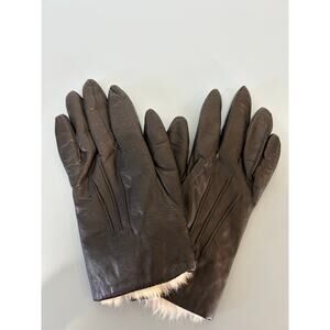 Wilsons leather gloves womens size XL black rabbit fur lining